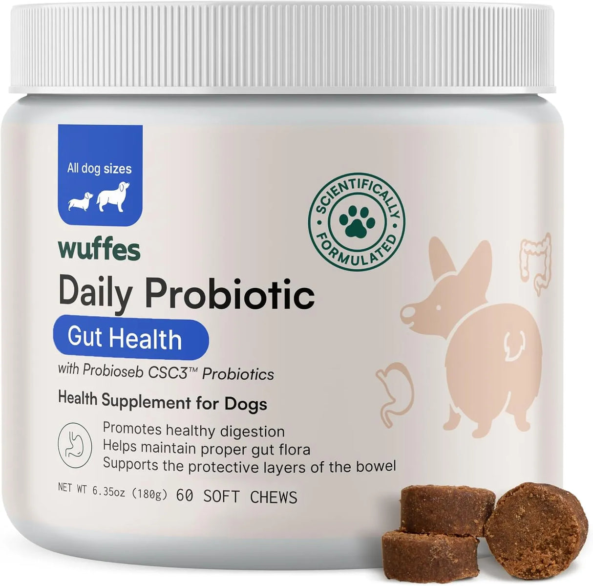 WUFFES - Wuffes Daily Probiotic for Dogs 60 Masticables - The Red Vitamin MX - Probióticos Para Perros - {{ shop.shopifyCountryName }}