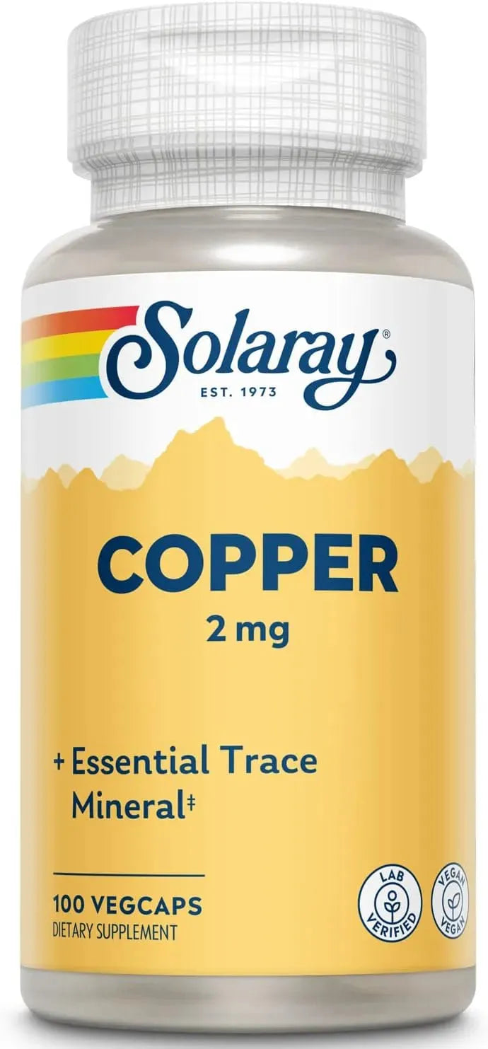 SOLARAY - Solaray Copper 2Mg. 100 Capsulas - The Red Vitamin MX - Suplementos Alimenticios - {{ shop.shopifyCountryName }}