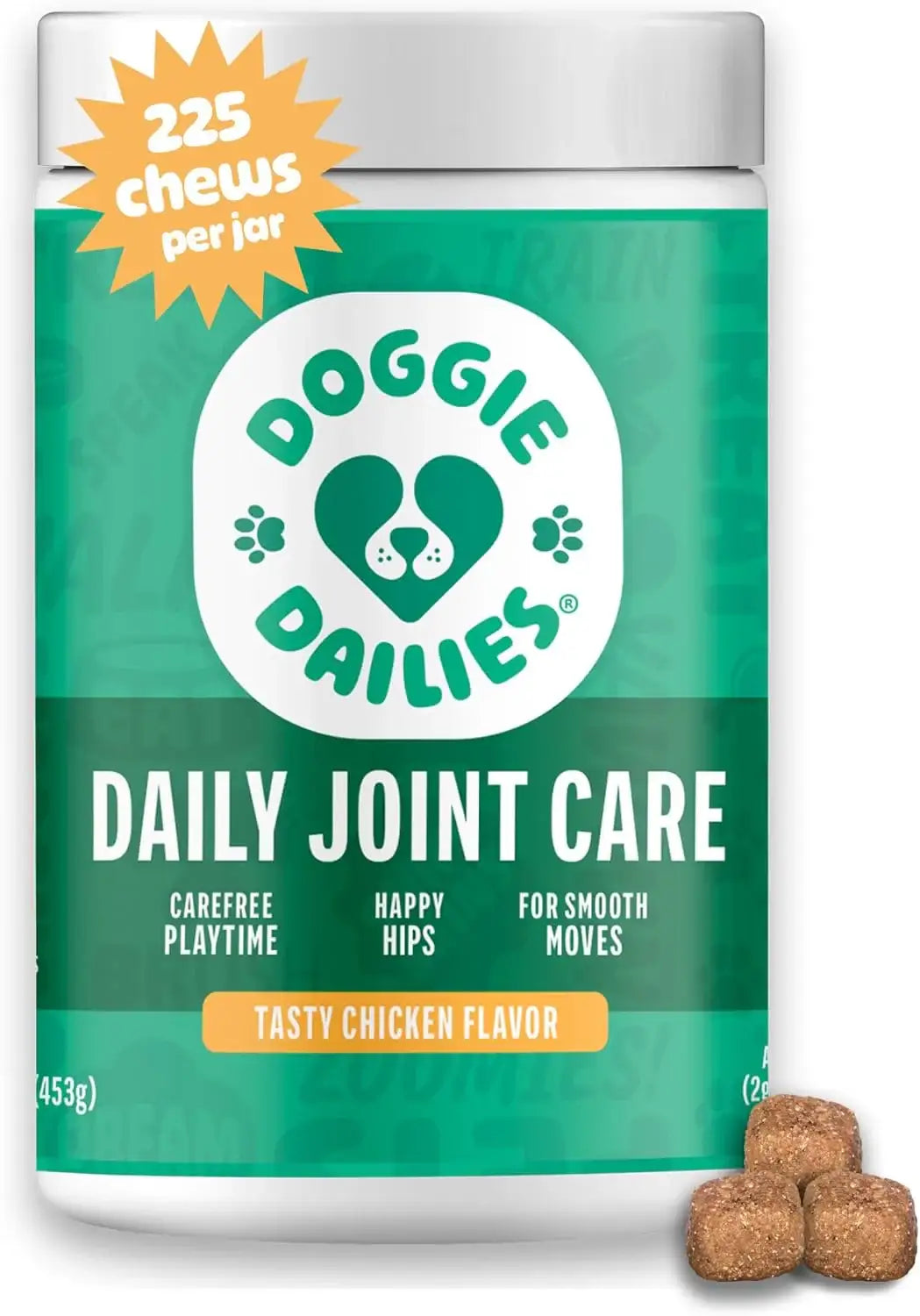 DOGGIE DAILIES - Doggie Dailies Daily Joint Care Glucosamine for Dogs Chicken 225 Masticables - The Red Vitamin MX - Cuidado De Cadera Y Articulaciones Para Perros - {{ shop.shopifyCountryName }}