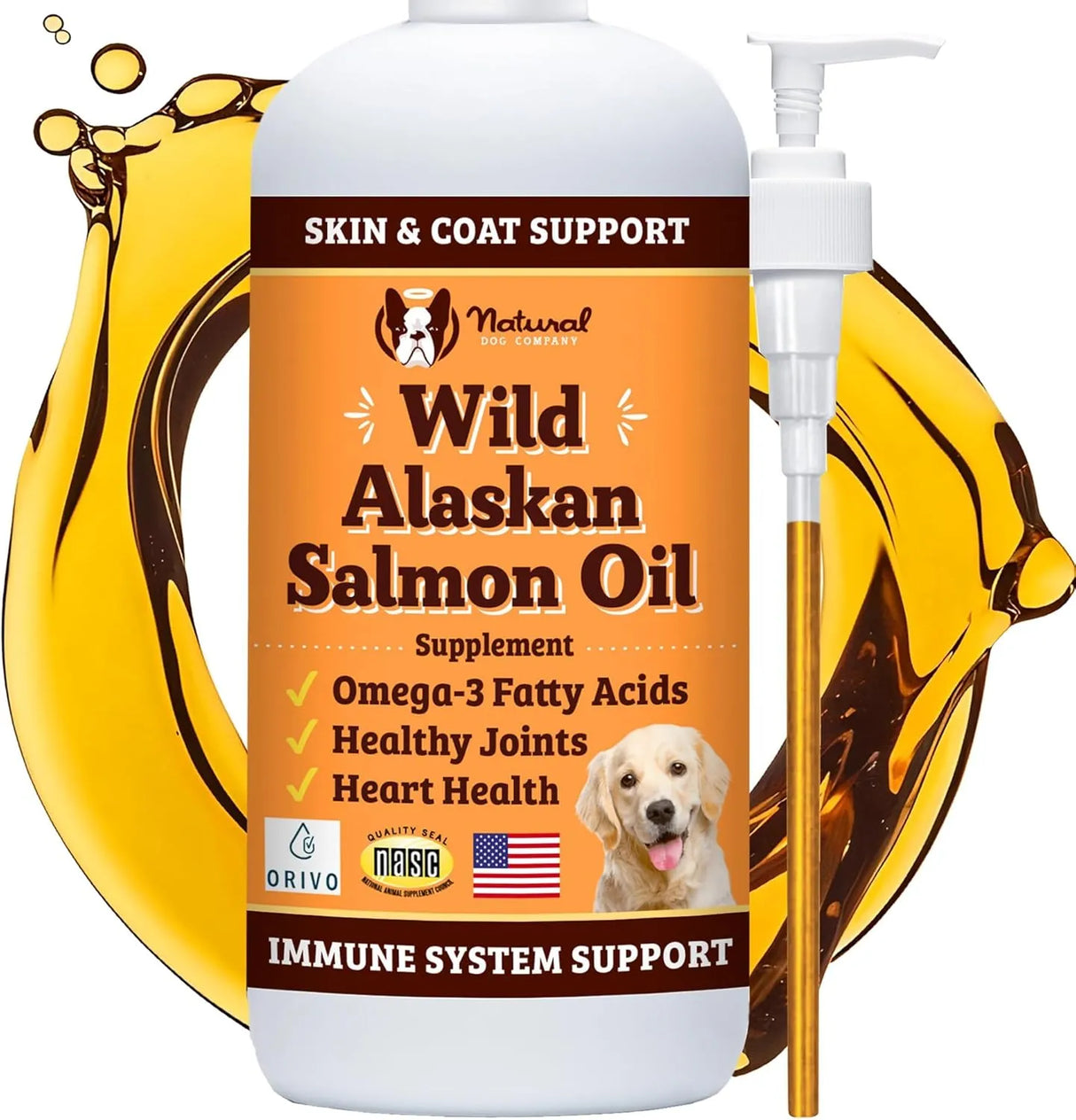 NATURAL DOG - Natural Dog Company Wild Alaskan Salmon Oil Formula with Omega 3 16 F.Oz. - The Red Vitamin MX - Aceite De Pescado Para Perros - {{ shop.shopifyCountryName }}