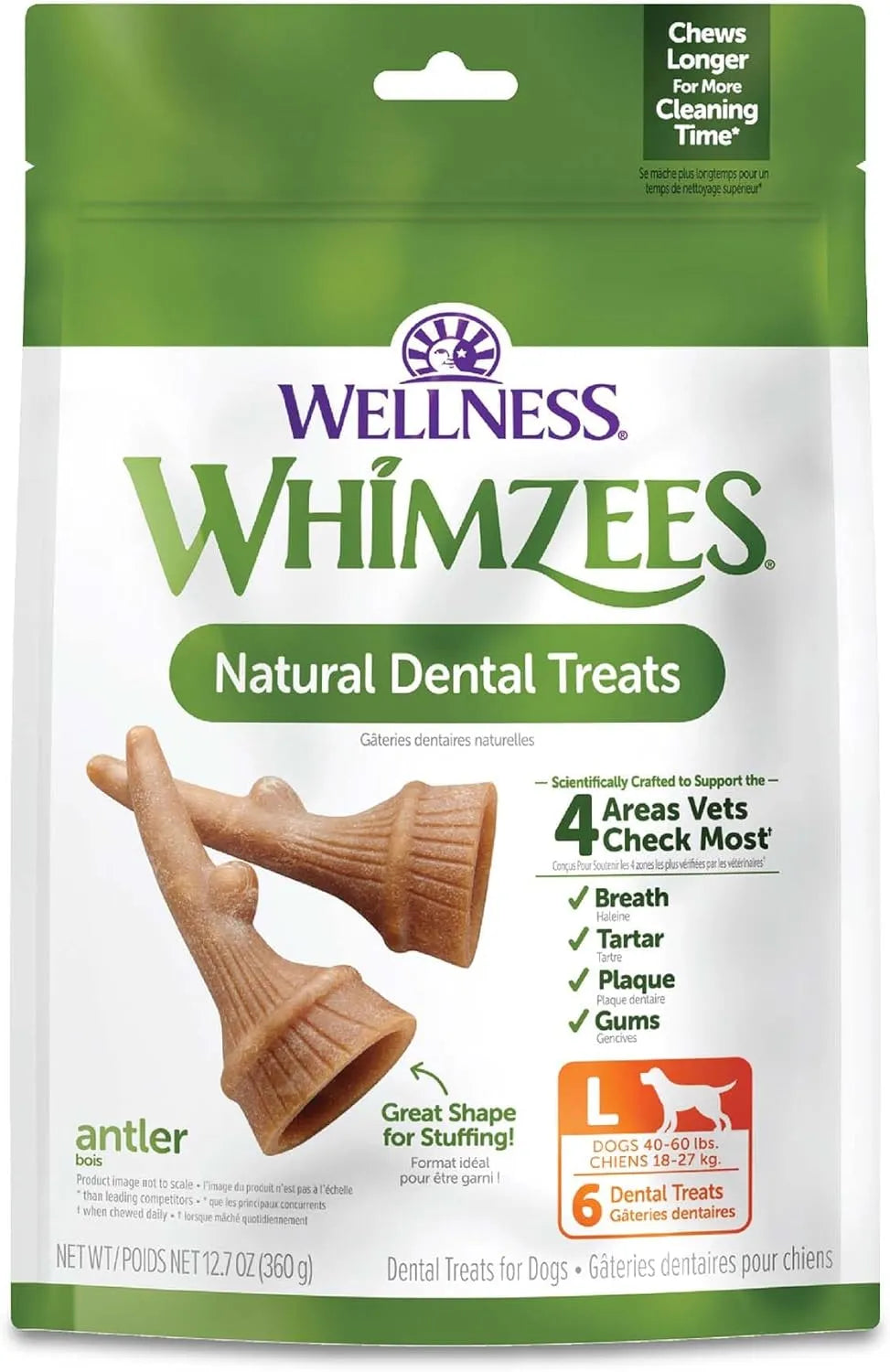 WELLNESS WHIMZEES - WHIMZEES Wellness Occupy Dog Dental Treats Large Size 6 Piezas - The Red Vitamin MX - Cuidado Dental Para Perros - {{ shop.shopifyCountryName }}