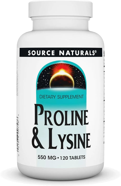 SOURCE NATURALS - Source Naturals L-Proline & L-Lysine 550Mg. 120 Tabletas - The Red Vitamin MX - Suplementos Alimenticios - {{ shop.shopifyCountryName }}