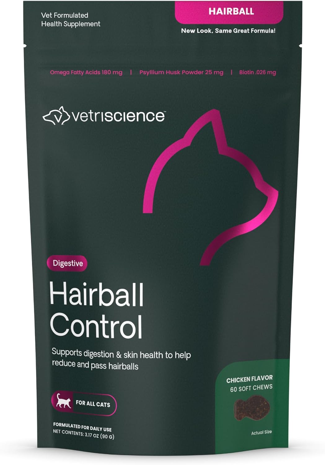VetriScience Hairball Control Chews 60 Masticables