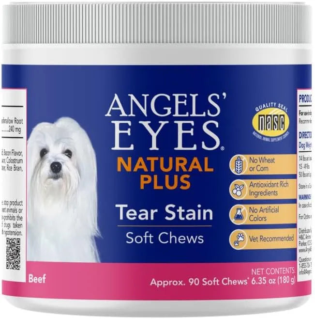 ANGELS' EYES - ANGELS' EYES Natural Tear Stain Prevention Soft Chews Beef Flavor 90 Masticables - The Red Vitamin MX - Cuidado De Los Ojos De Los Perros - {{ shop.shopifyCountryName }}