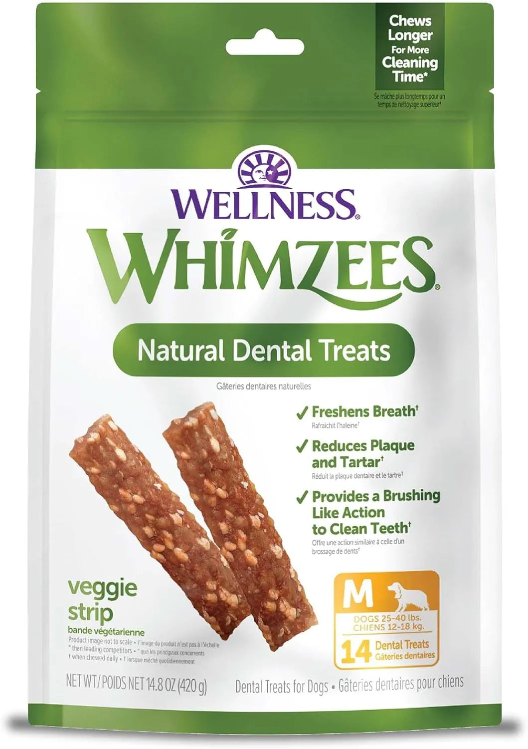 WELLNESS WHIMZEES - Wellness WHIMZEES Veggie Sausage Dog Dental Treats Medium Size Stick 14 Piezas - The Red Vitamin MX - Cuidado Dental Para Perros - {{ shop.shopifyCountryName }}
