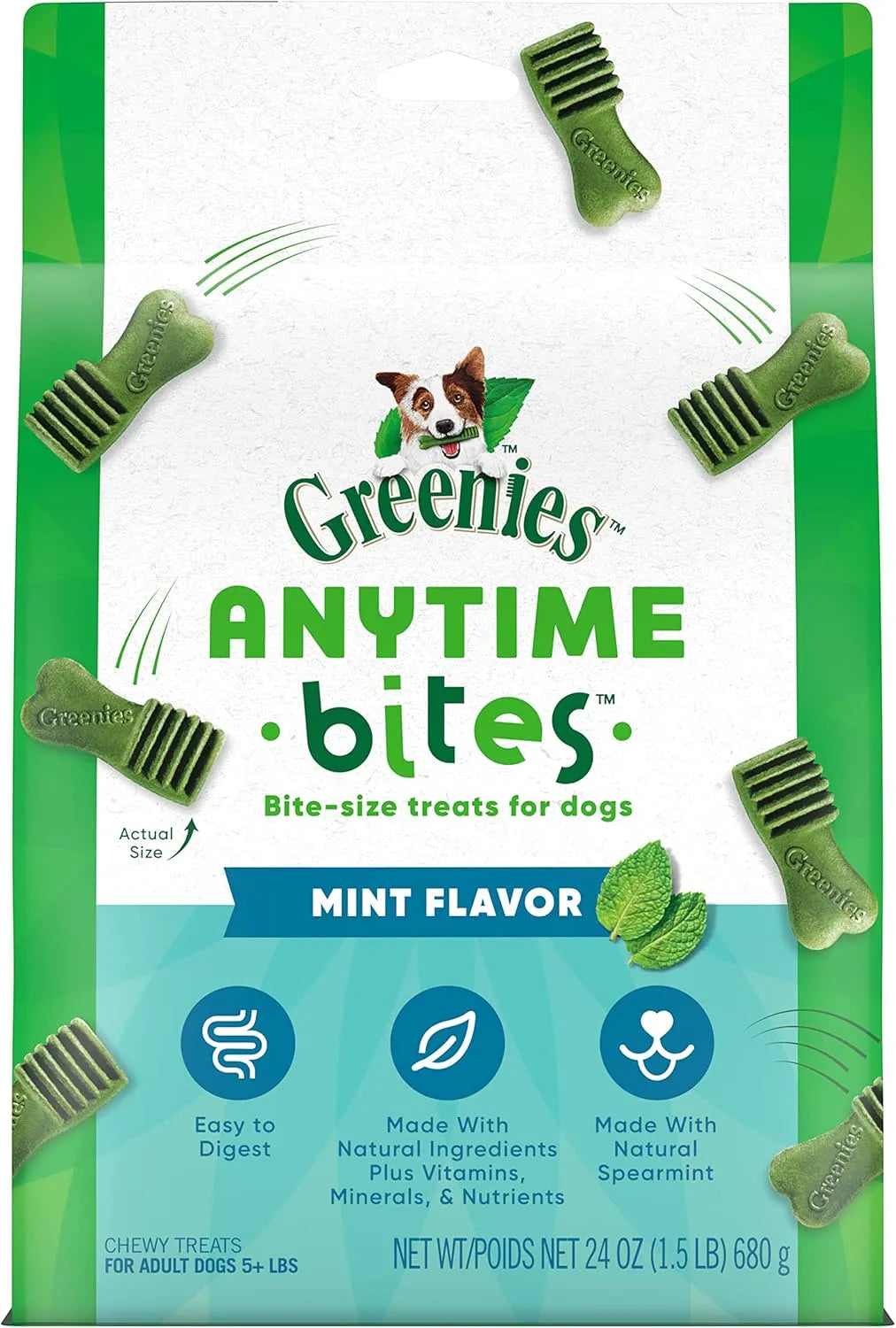 GREENIES - Greenies Anytime Bites Dog Treats Mint Flavor 680Gr. - The Red Vitamin MX - Cuidado Dental Para Perros - {{ shop.shopifyCountryName }}