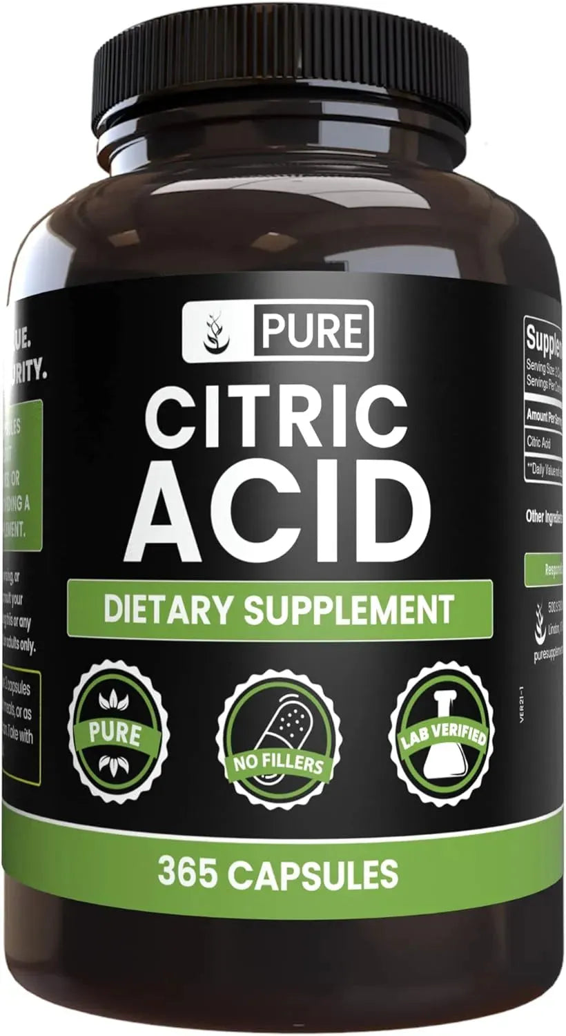 PURE ORIGINAL INGREDIENTS - Pure Original Ingredients Citric Acid 365 Capsulas - The Red Vitamin MX - Suplementos Alimenticios - {{ shop.shopifyCountryName }}