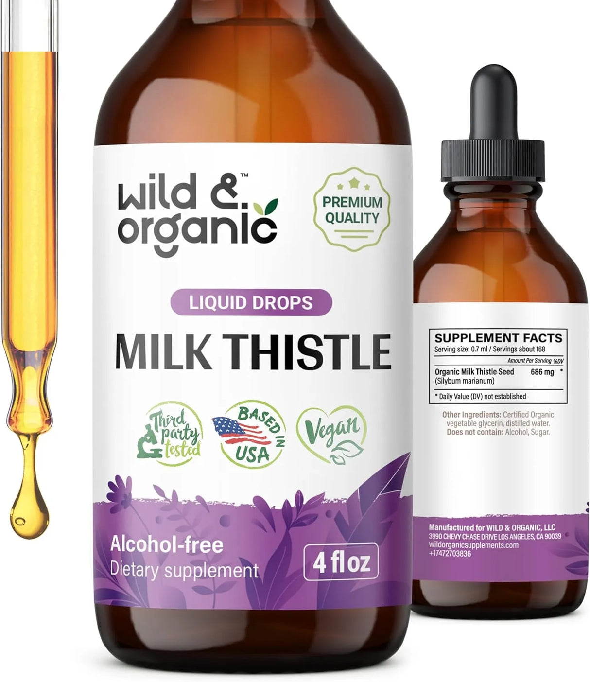 WILD & ORGANIC - Wild & Organic Milk Thistle Extract Drops 4 Fl.Oz. - The Red Vitamin MX - Suplementos Alimenticios - {{ shop.shopifyCountryName }}