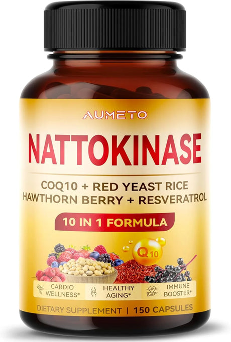 AUMETO - AUMETO Nattokinase 150 Capsulas - The Red Vitamin MX - Suplementos Alimenticios - {{ shop.shopifyCountryName }}