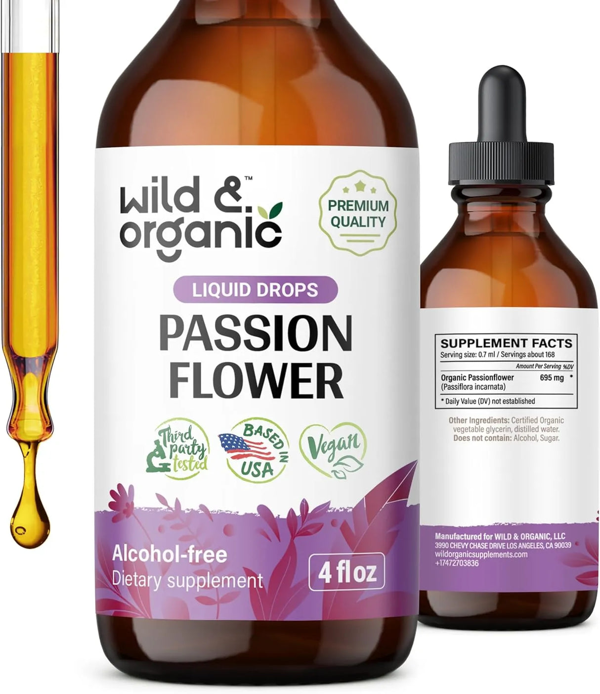 WILD & ORGANIC - Wild & Organic Passionflower Tincture 4 Fl.Oz. - The Red Vitamin MX - Suplementos Alimenticios - {{ shop.shopifyCountryName }}