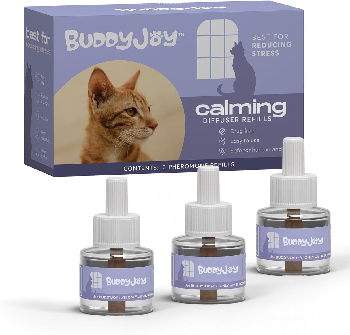 BUDDYJOY Cat Calming Diffuser Refills 3 Refills