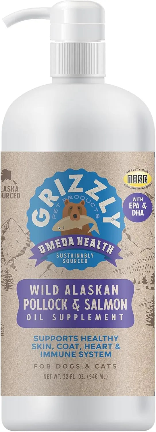 GRIZZLY PET PRODUCTS - Grizzly Pet Products Omega Health Liquid Omega-3 for Dogs and Cats 946Ml. - The Red Vitamin MX - Aceite De Pescado Para Perros - {{ shop.shopifyCountryName }}