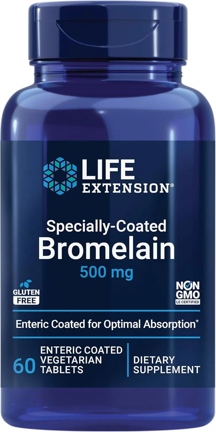 LIFE EXTENSION - Life Extension Specially-Coated Bromelain 60 Tabletas - The Red Vitamin MX - Suplementos Alimenticios - {{ shop.shopifyCountryName }}