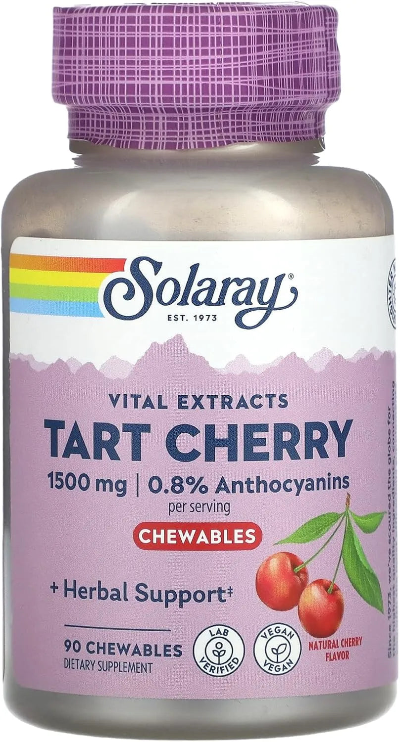 SOLARAY - Solaray Tart Cherry 1500Mg. 90 Tabletas Masticables - The Red Vitamin MX - Suplementos Alimenticios - {{ shop.shopifyCountryName }}