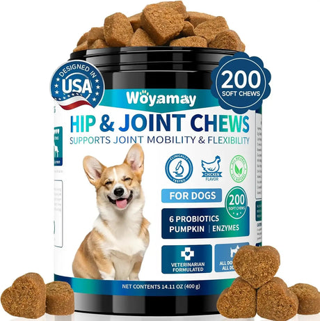 WOYAMAY - Woyamay Hip and Joint Supplement for Dogs 200 Masticables - The Red Vitamin MX - Cuidado De Cadera Y Articulaciones Para Perros - {{ shop.shopifyCountryName }}