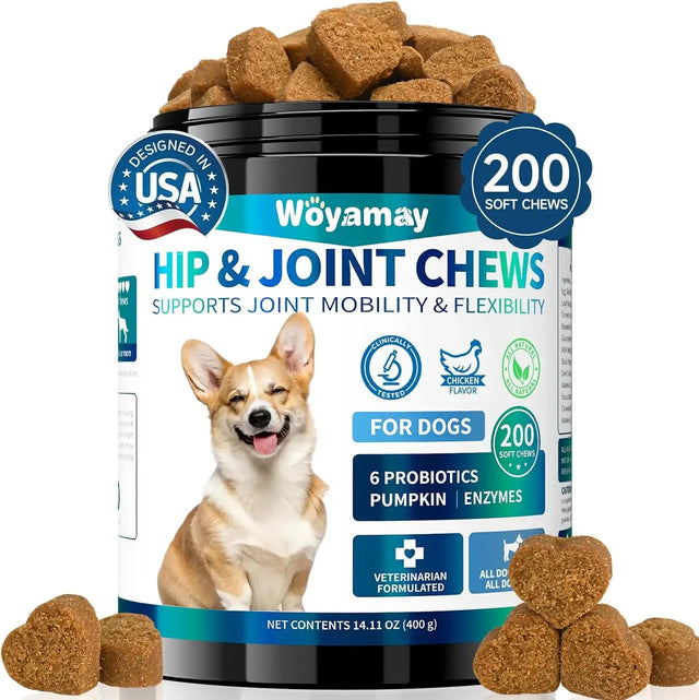WOYAMAY - Woyamay Hip and Joint Supplement for Dogs 200 Masticables - The Red Vitamin MX - Cuidado De Cadera Y Articulaciones Para Perros - {{ shop.shopifyCountryName }}