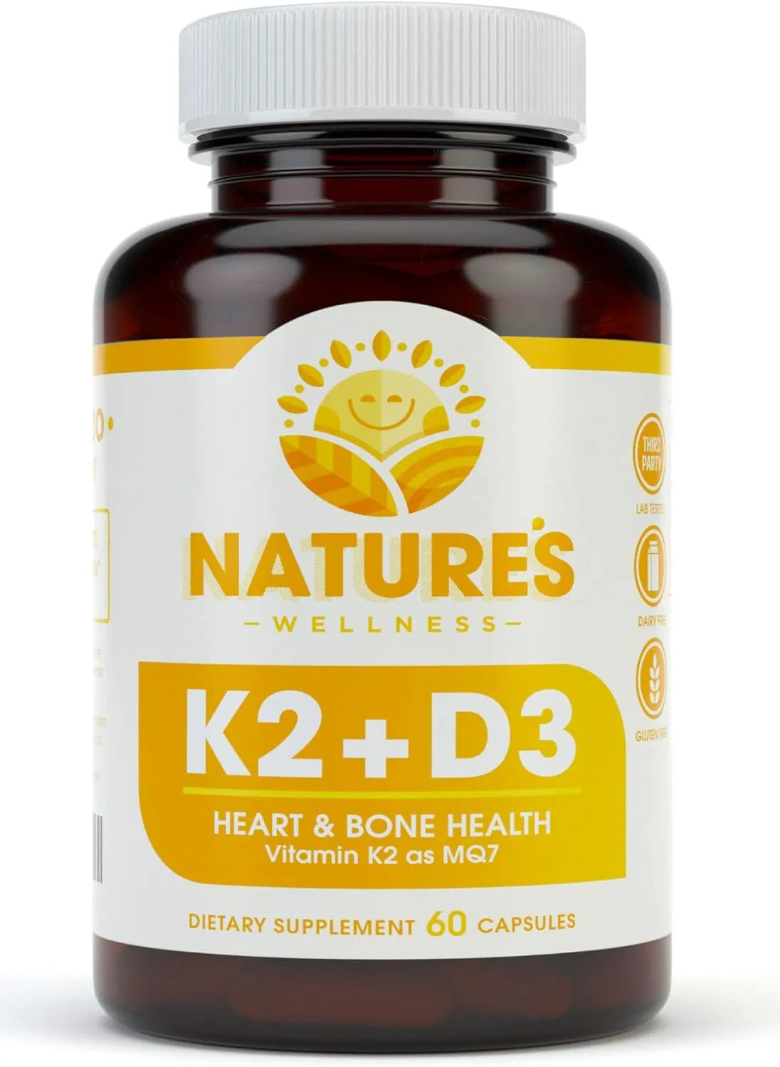 NATURES WELLNESS - Natures Wellness Vitamin K2 with D3 60 Capsulas - The Red Vitamin MX - Suplementos Alimenticios - {{ shop.shopifyCountryName }}