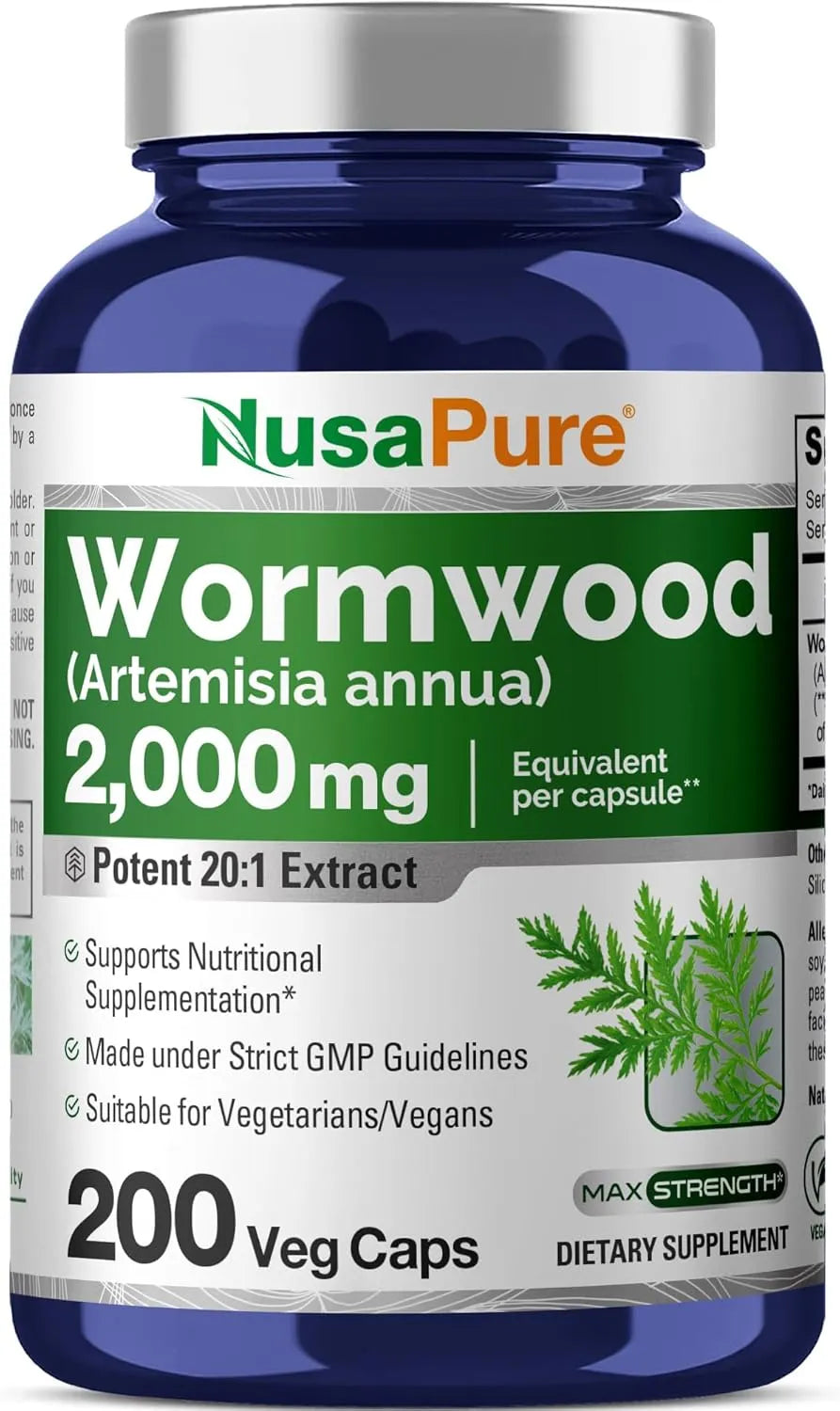 NUSAPURE - NusaPure Wormwood 2000Mg. 200 Capsulas - The Red Vitamin MX - Suplementos Alimenticios - {{ shop.shopifyCountryName }}