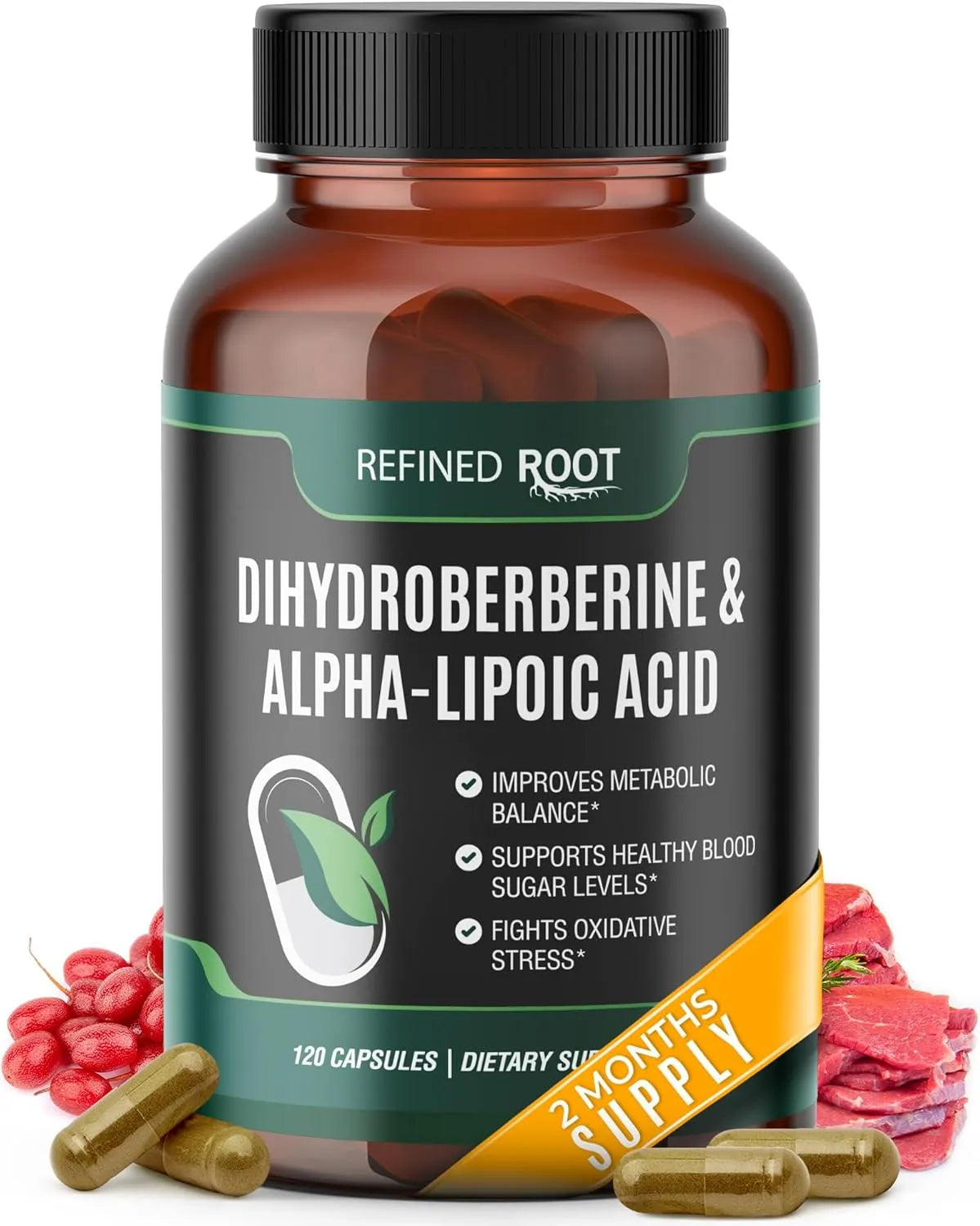 REFINED ROOT - Refined Root Dihydroberberine 300Mg. 120 Capsulas - The Red Vitamin MX - Suplementos Alimenticios - {{ shop.shopifyCountryName }}