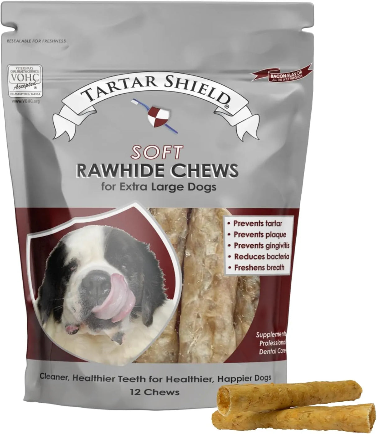 TARTAR SHIELD - Tartar Shield Soft Rawhide Chews Safe Dental Treats for Extra Large Dogs 12 Piezas - The Red Vitamin MX - Cuidado Dental Para Perros - {{ shop.shopifyCountryName }}