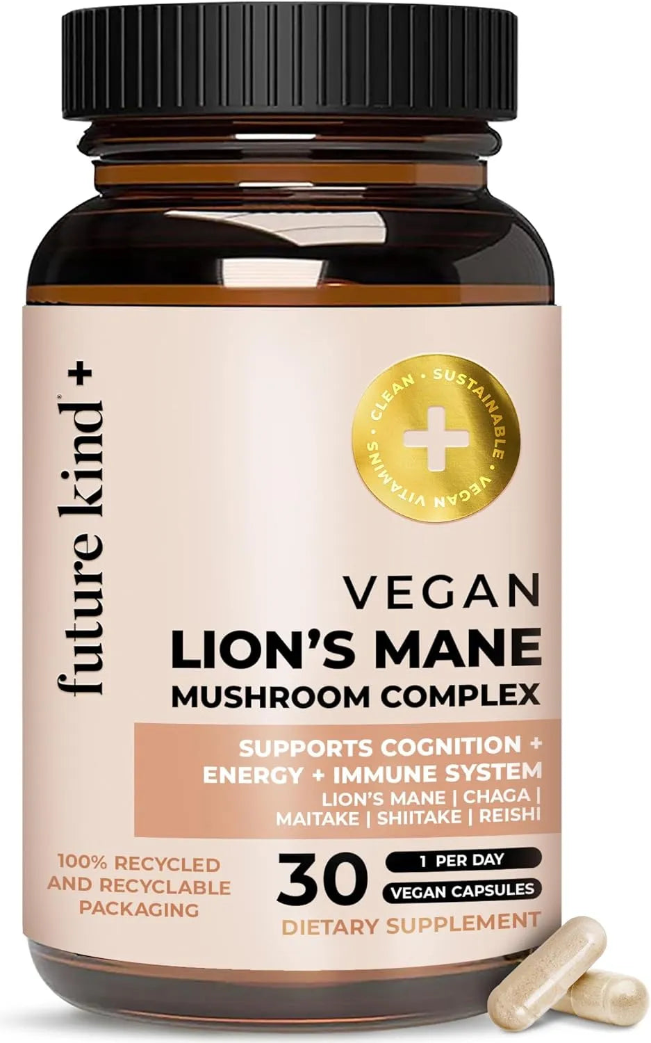 FUTURE KIND - Future Kind Vegan Lion’s Mane Mushroom Complex 30 Capsulas - The Red Vitamin MX - Suplementos Alimenticios - {{ shop.shopifyCountryName }}