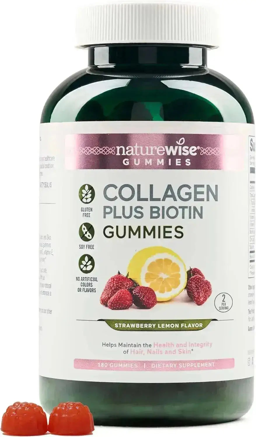 NATUREWISE - NatureWise Collagen Gummies Strawberry Lemon Flavor 180 Gomitas - The Red Vitamin MX - Suplementos Alimenticios - {{ shop.shopifyCountryName }}