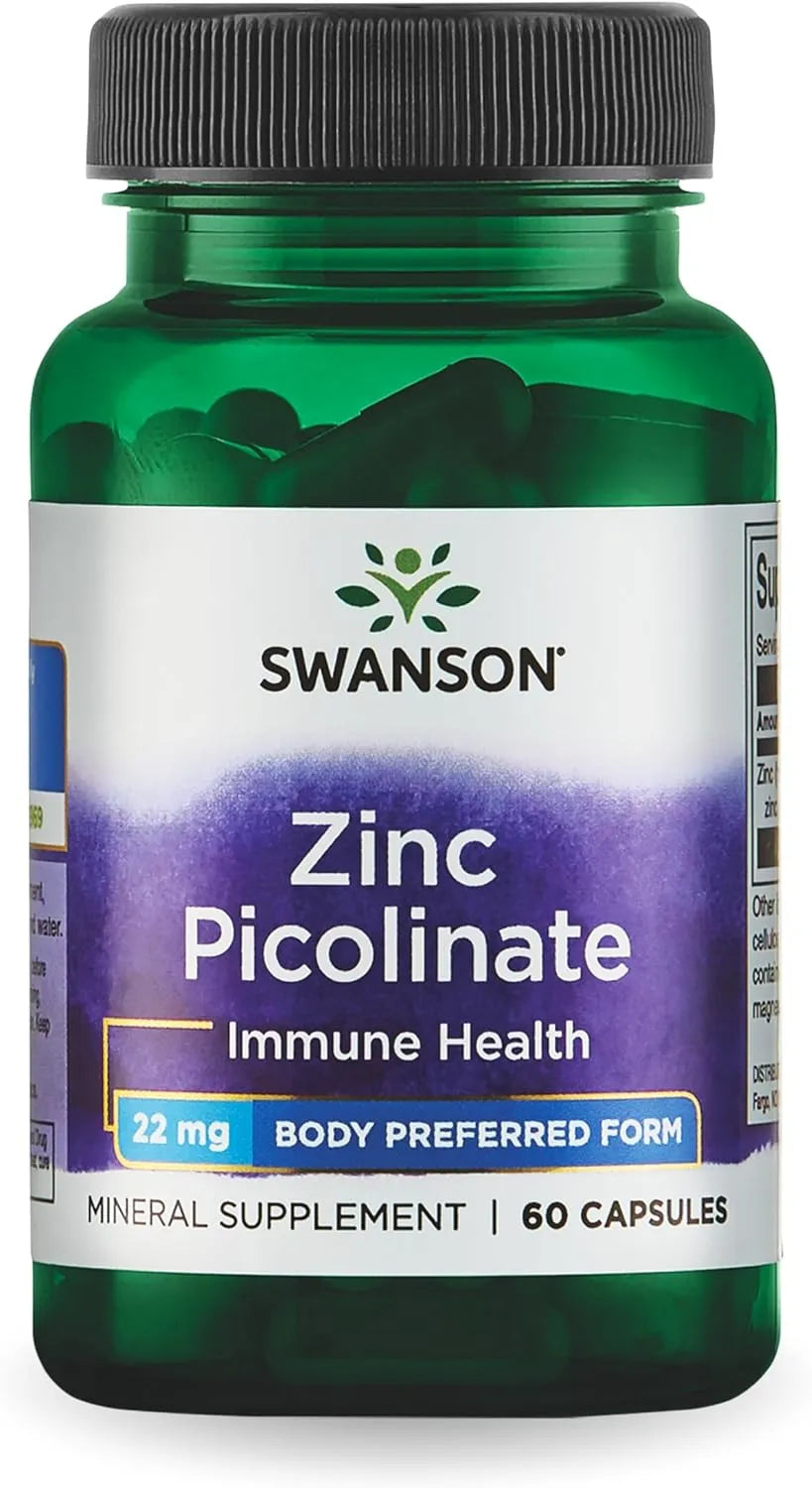 SWANSON - Swanson Zinc Picolinate 22Mg. 60 Capsulas - The Red Vitamin MX - Suplementos Alimenticios - {{ shop.shopifyCountryName }}