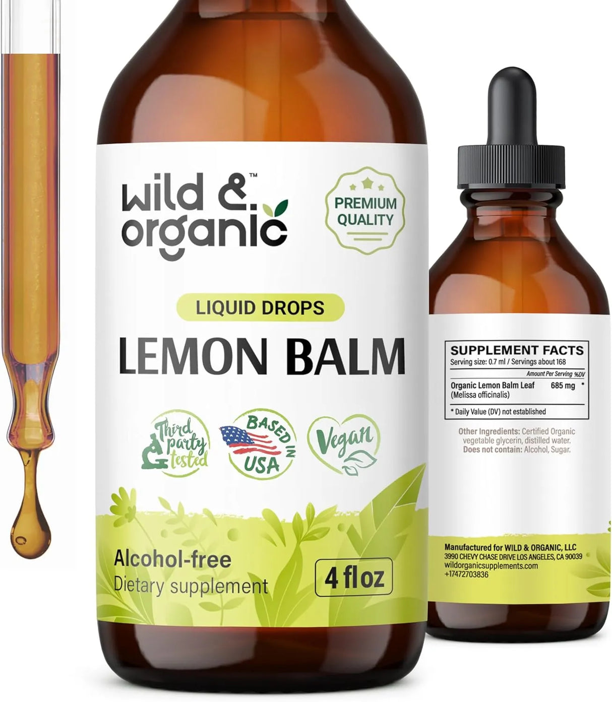 WILD & ORGANIC - Wild & Organic Lemon Balm Drops 4 Fl.Oz. - The Red Vitamin MX - Suplementos Alimenticios - {{ shop.shopifyCountryName }}