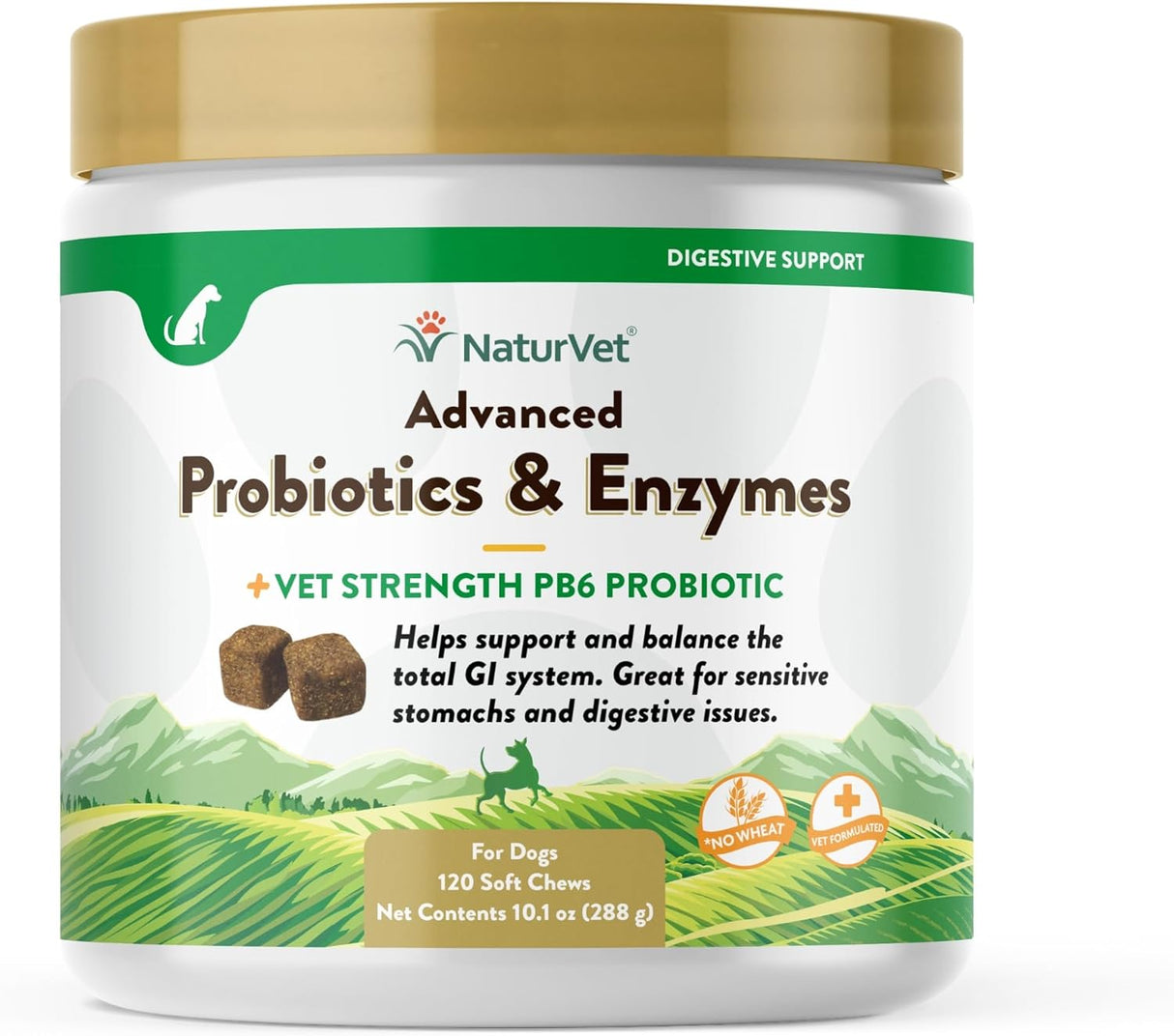 NaturVet Advanced Probiotics and Enzymes 120 Masticables