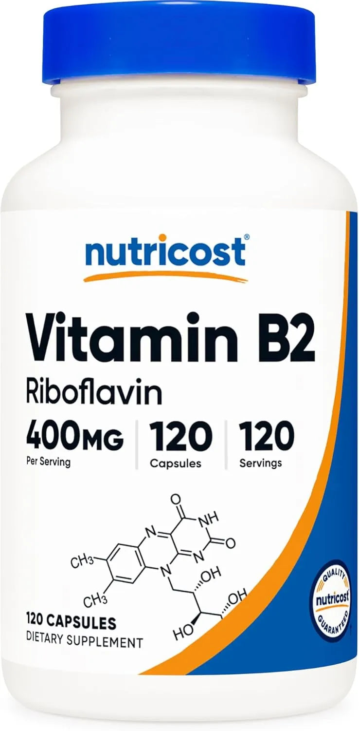 NUTRICOST - Nutricost Vitamin B2 400Mg. 120 Capsulas - The Red Vitamin MX - Suplementos Alimenticios - {{ shop.shopifyCountryName }}