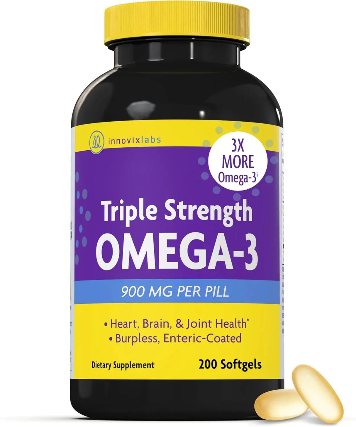 INNOVIXLABS - InnovixLabs Triple Strength Omega 3 Fish Oil 200 Capsulas Blandas - The Red Vitamin MX - Suplementos Alimenticios - {{ shop.shopifyCountryName }}