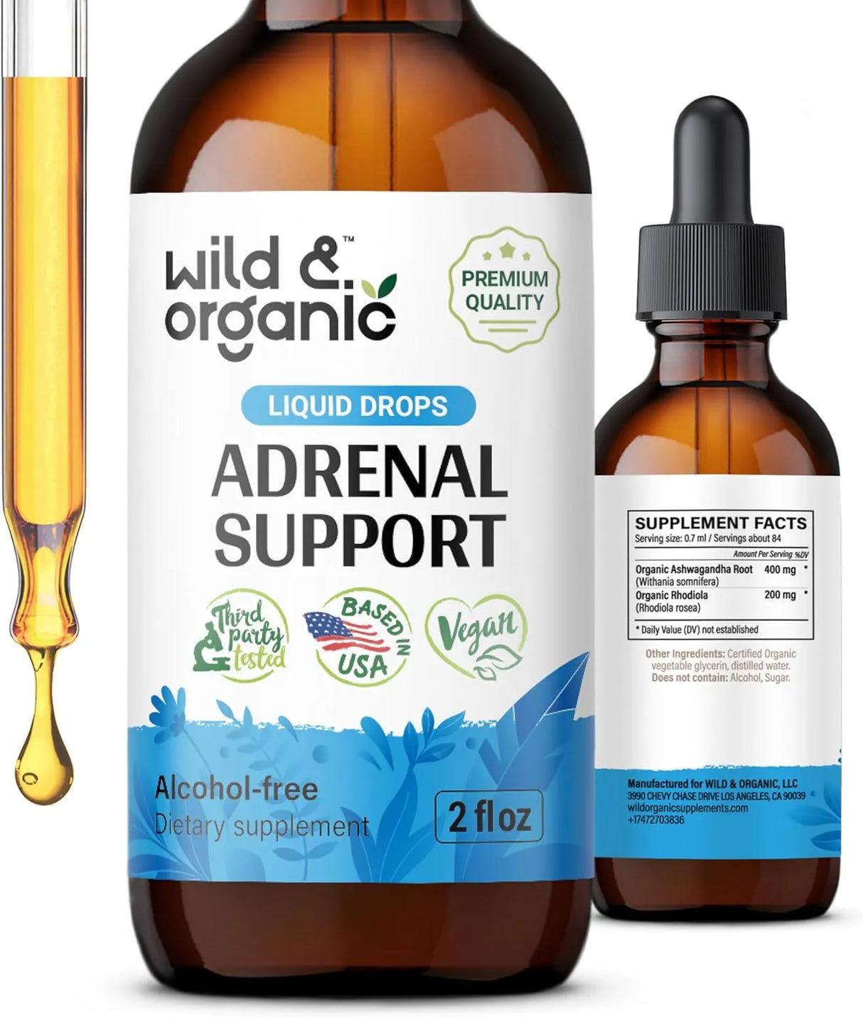 WILD & ORGANIC - Wild & Organic Adrenal Support Tincture 2 Fl.Oz. - The Red Vitamin MX - Suplementos Alimenticios - {{ shop.shopifyCountryName }}