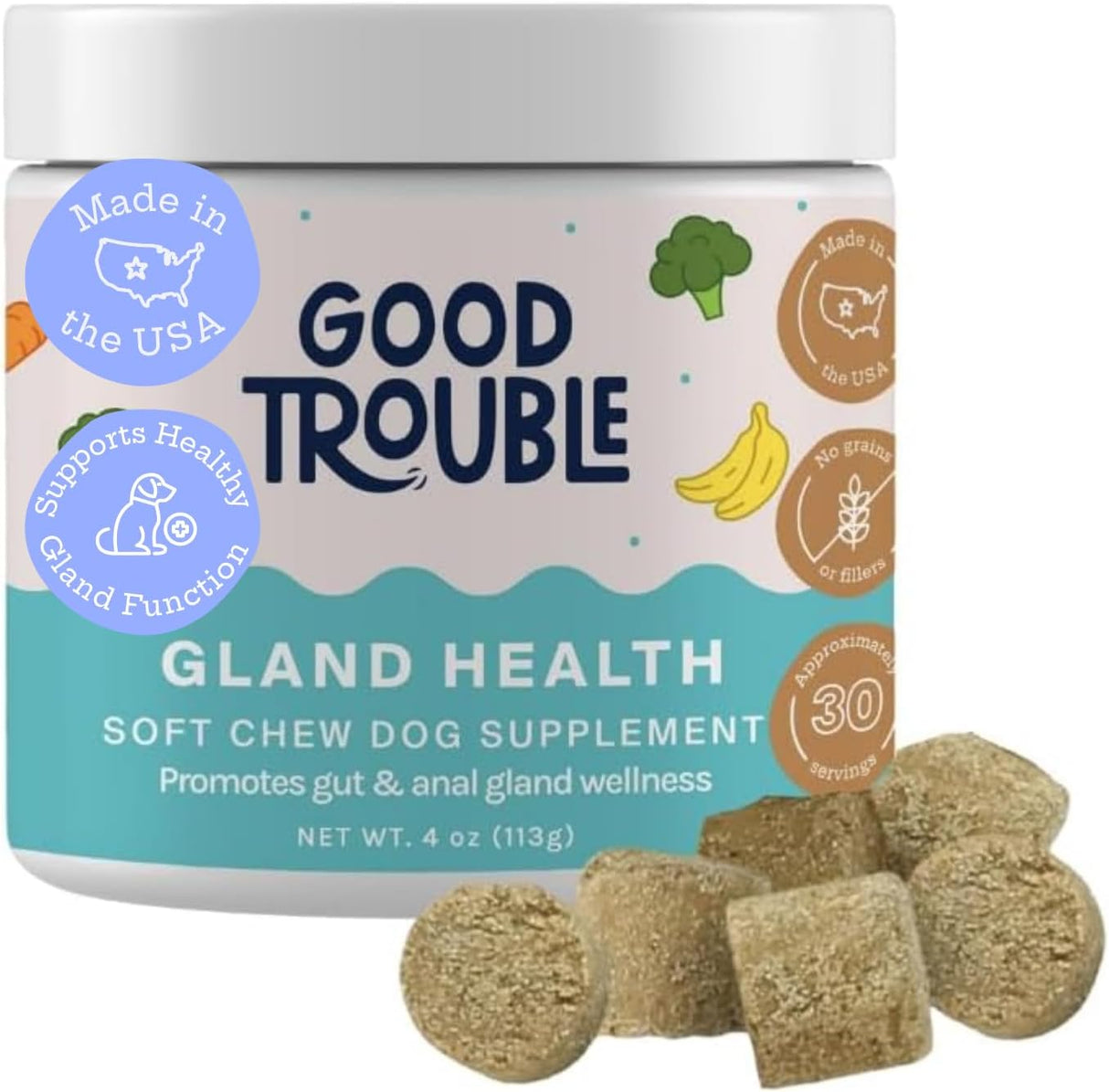 Good Trouble Gland Health Soft Chew Supplements for Dogs 30 Masticables
