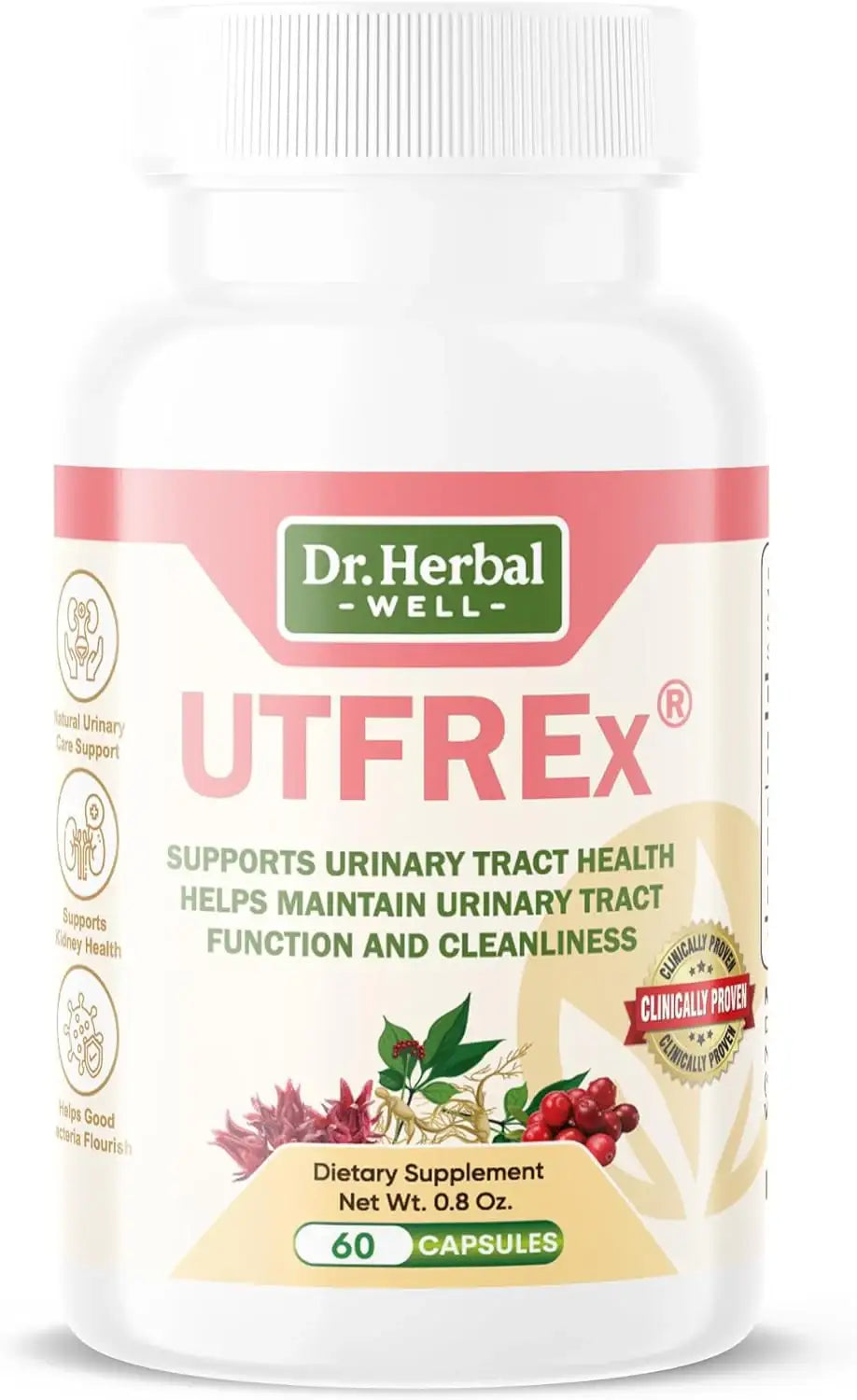 DR. HERBAL WELL - DR. HERBAL WELL UTFREX Clinically Proven Urinary Tract UTI Health 60 Capsulas - The Red Vitamin MX - Suplementos Alimenticios - {{ shop.shopifyCountryName }}