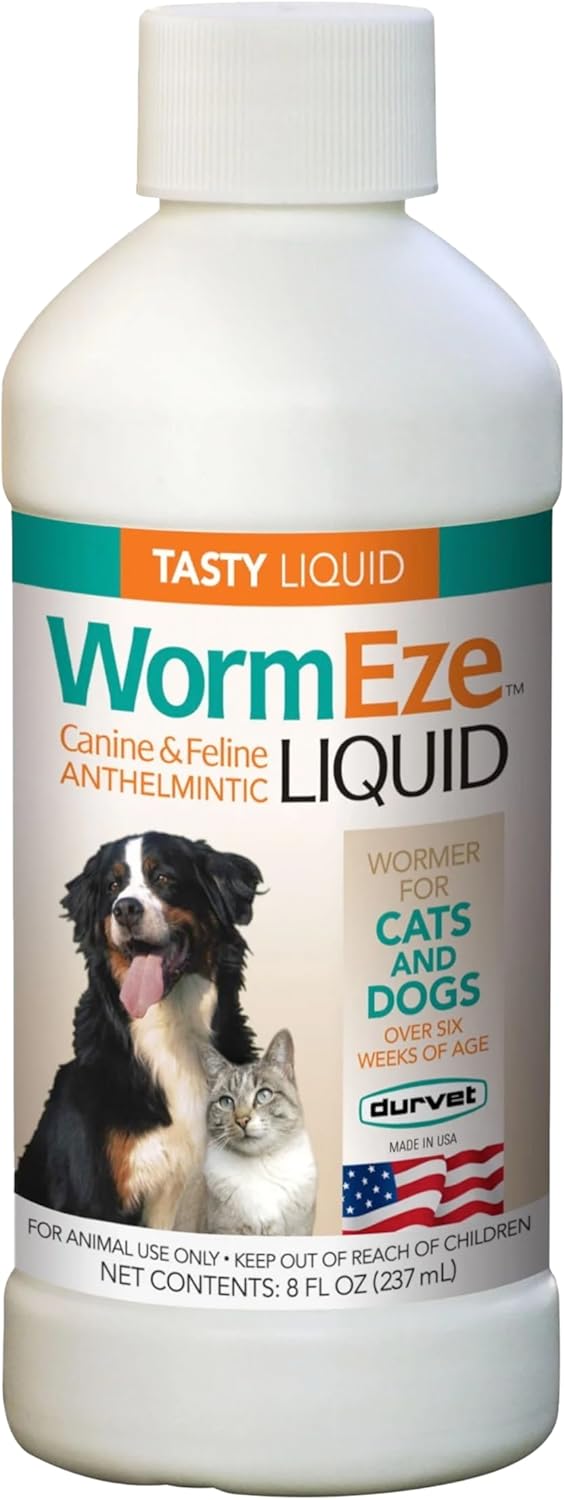 Durvet WormEze Liquid Canine & Feline Antihelmintic 8 Fl.Oz.