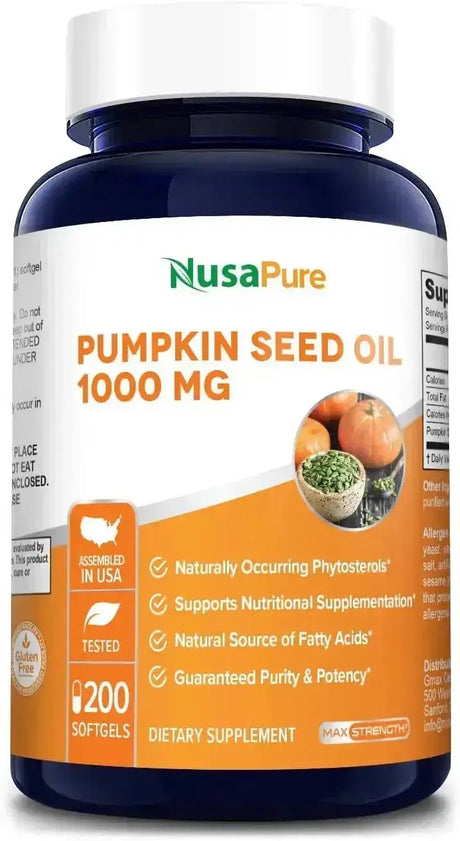 NUSAPURE - NusaPure Pumpkin Seed Oil 1000Mg. 200 Capsulas Blandas - The Red Vitamin MX - Suplementos Alimenticios - {{ shop.shopifyCountryName }}