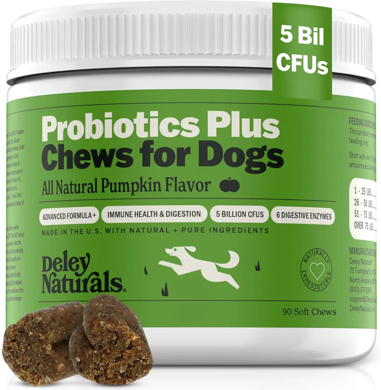 DELEY NATURALS - Deley Naturals Dog Probiotic Chews 90 Masticables - The Red Vitamin MX - Probióticos Para Perros - {{ shop.shopifyCountryName }}