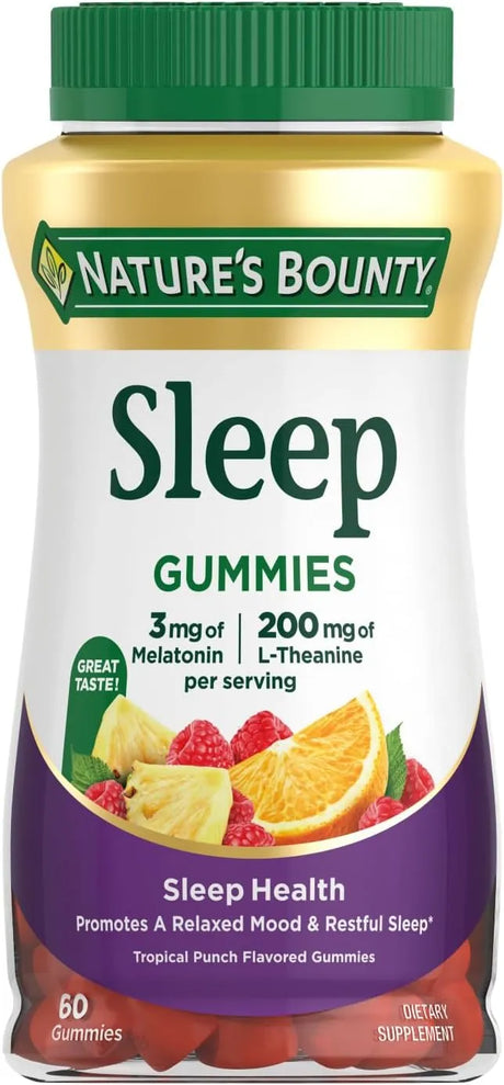 NATURE'S BOUNTY - Nature's Bounty Sleep Gummies 3Mg. Melatonin and 200Mg. L-theanine 60 Gomitas - The Red Vitamin MX - Suplementos Alimenticios - {{ shop.shopifyCountryName }}