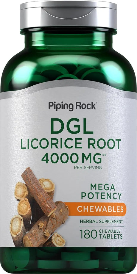 PIPING ROCK - Piping Rock DGL Licorice Root 4000Mg. 180 Tabletas Masticables - The Red Vitamin MX - Suplementos Alimenticios - {{ shop.shopifyCountryName }}