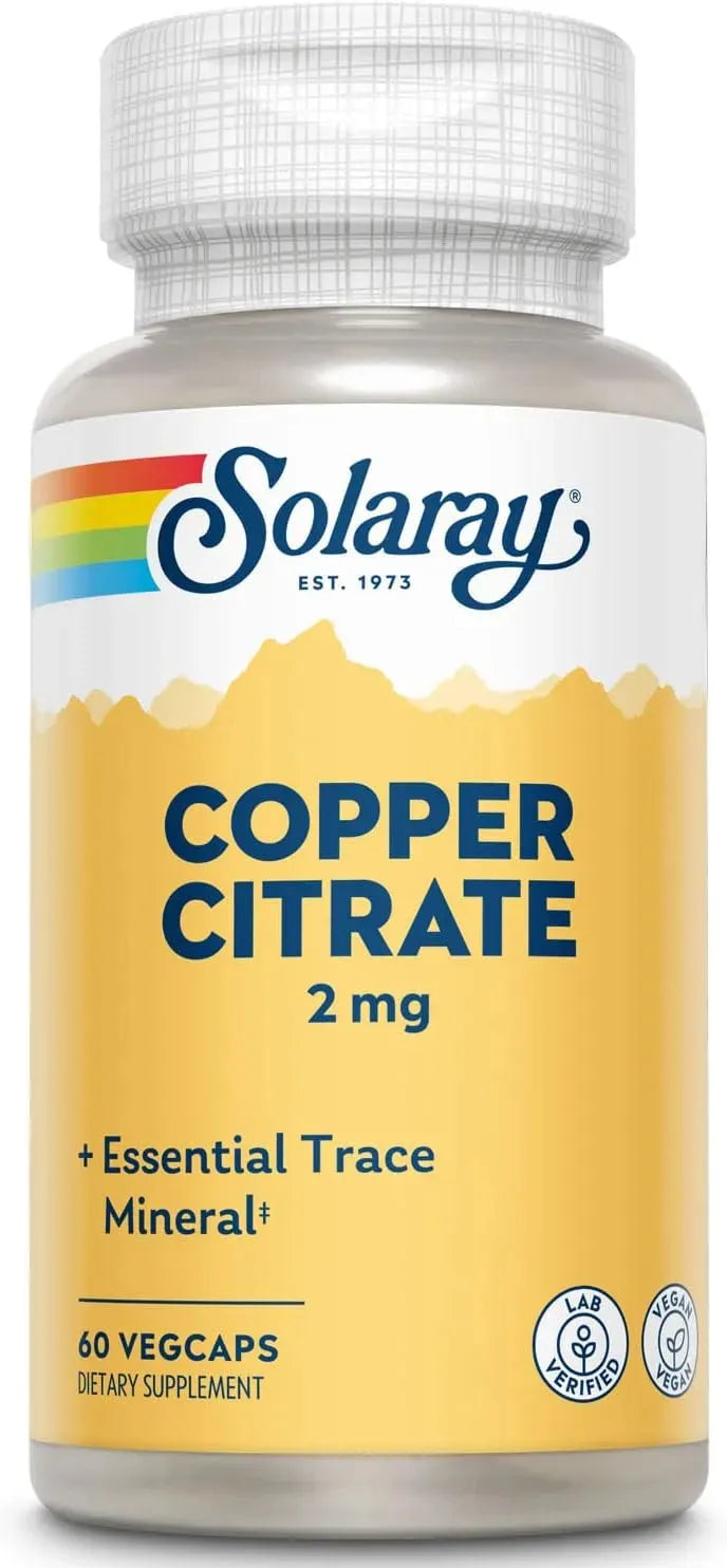 SOLARAY - SOLARAY Biocitrate Copper 2Mg. 60 Capsulas - The Red Vitamin MX - Suplementos Alimenticios - {{ shop.shopifyCountryName }}