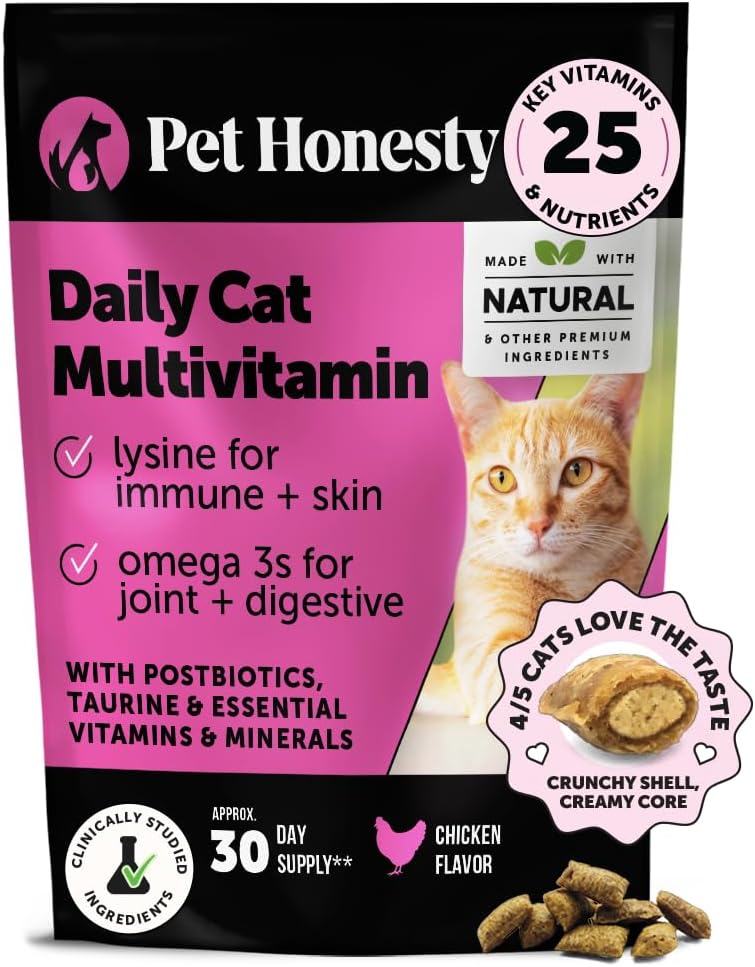 Pet Honesty Cat Multivitamin Crunchy & Creamy Chews 30 Masticables