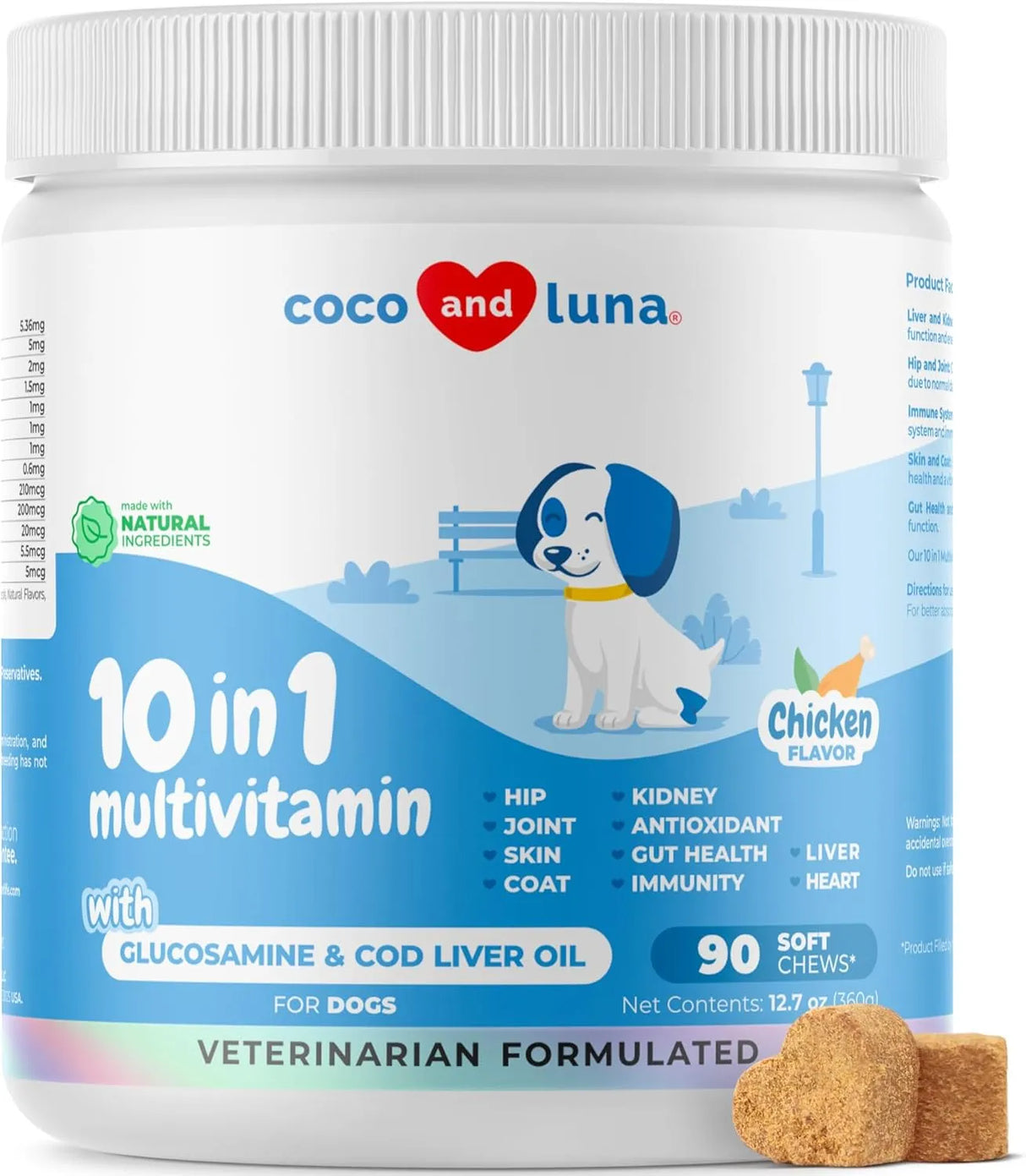 COCO AND LUNA - Coco and Luna 10 in 1 Multivitamin for Dogs 90 Masticables - The Red Vitamin MX - Multivitamínicos Para Perros - {{ shop.shopifyCountryName }}