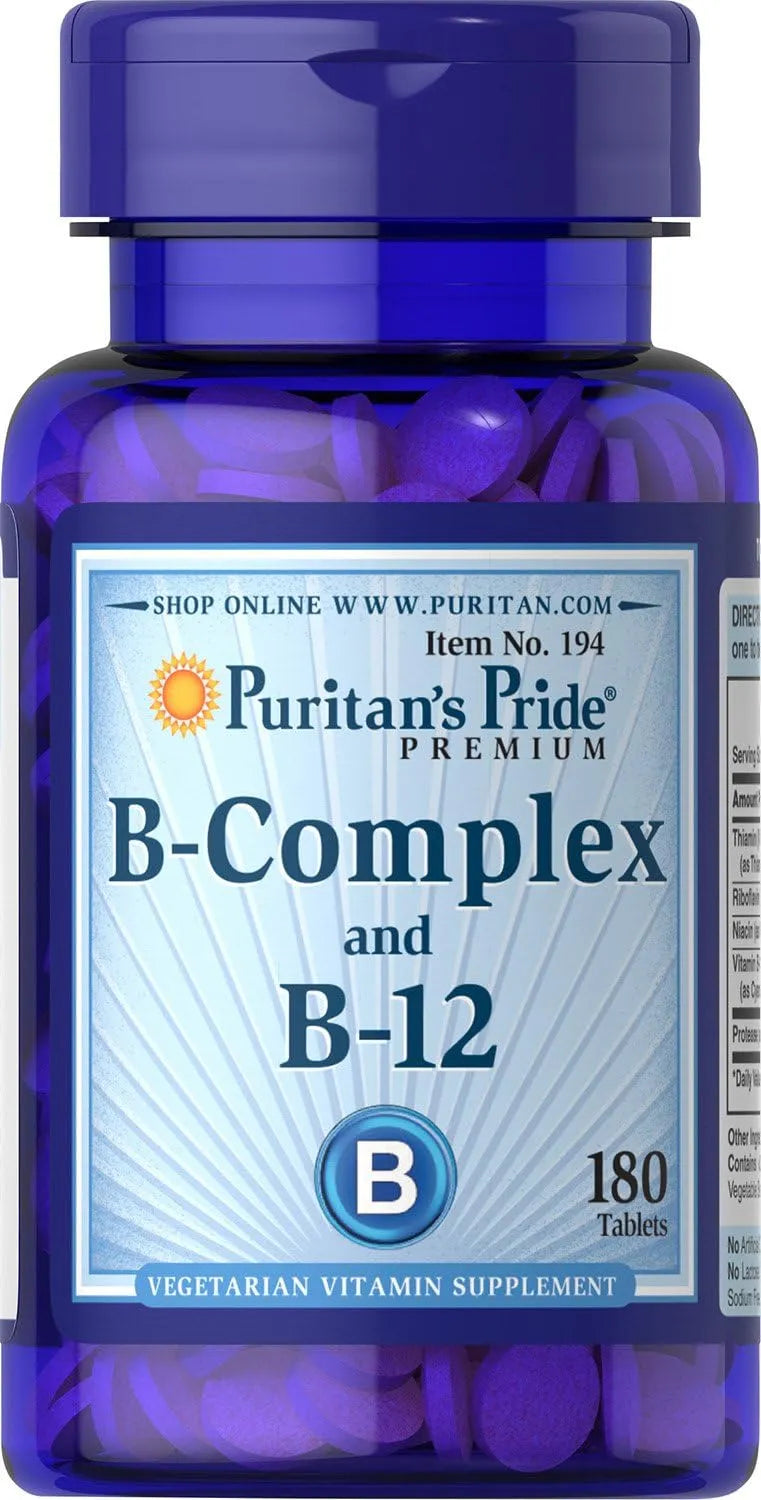 PURITAN'S PRIDE - Puritan's Pride Premium Vitamin B-Complex and Vitamin B-12 180 Tabletas - The Red Vitamin MX - Suplementos Alimenticios - {{ shop.shopifyCountryName }}