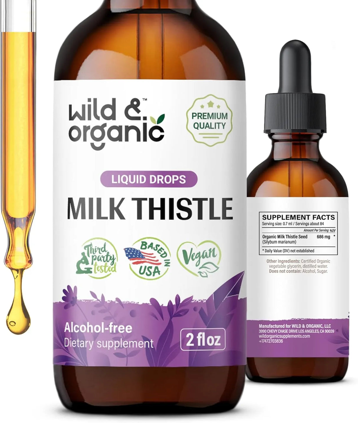 WILD & ORGANIC - Wild & Organic Milk Thistle Extract Drops 2 Fl.Oz. - The Red Vitamin MX - Suplementos Alimenticios - {{ shop.shopifyCountryName }}