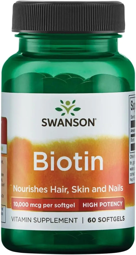 SWANSON - Swanson Biotin 10,000mcg 60 Capsulas Blandas - The Red Vitamin MX - Suplementos Alimenticios - {{ shop.shopifyCountryName }}