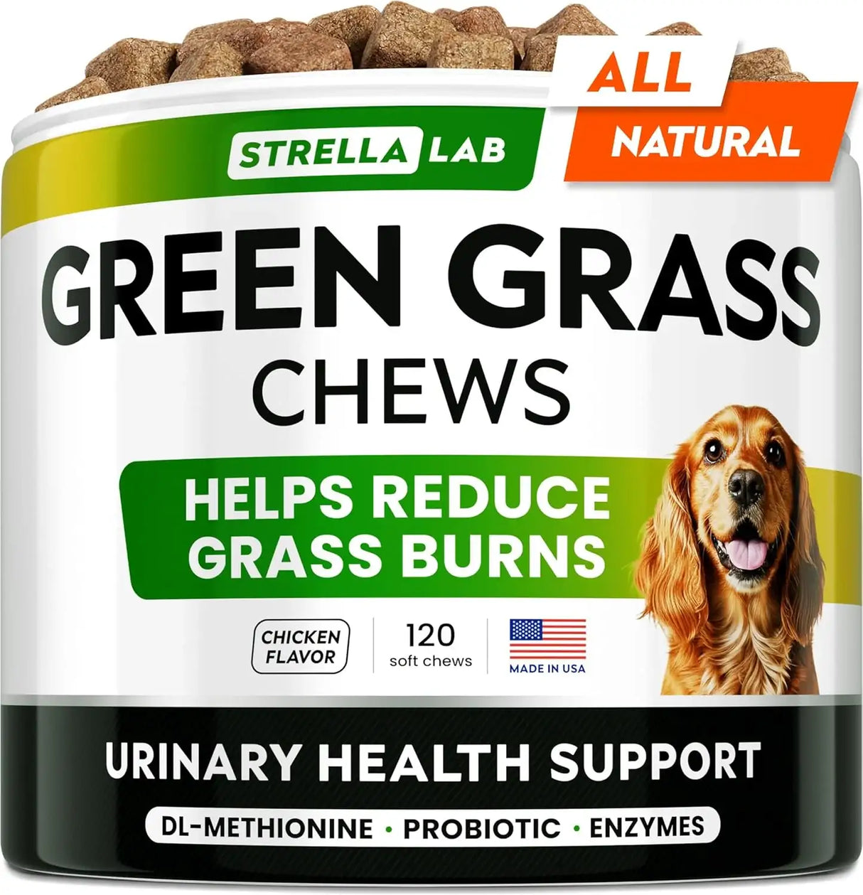 STRELLALAB - STRELLALAB Green Grass Dog Chews 120 Masticables - The Red Vitamin MX - Salud De Tracto Urinario Para Perros - {{ shop.shopifyCountryName }}