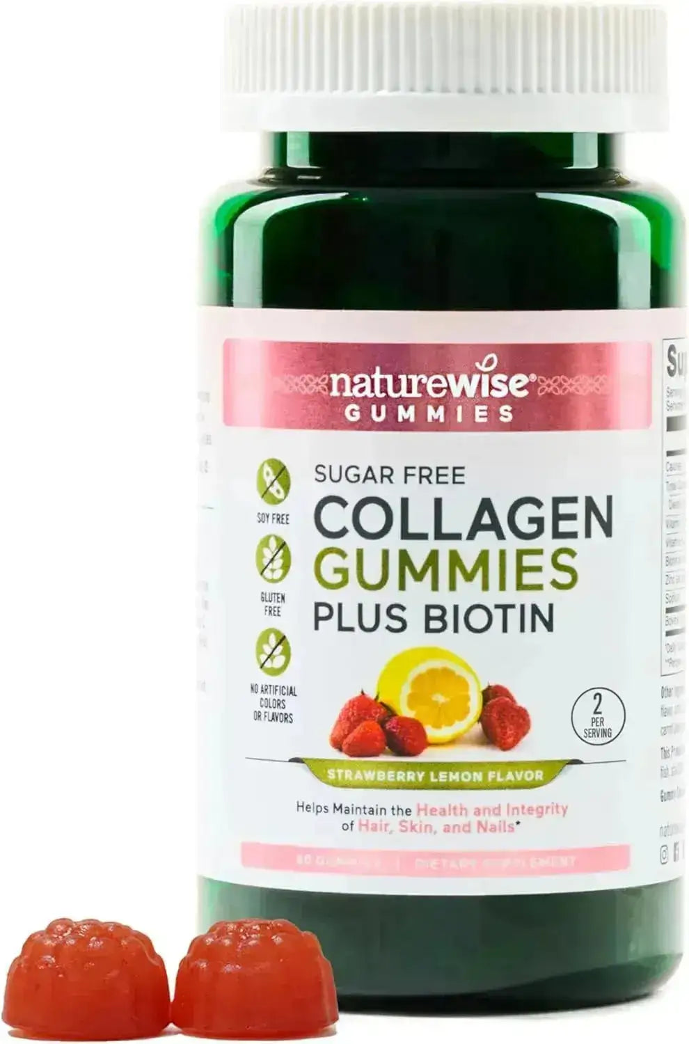 NATUREWISE - NatureWise Sugar-Free Hydrolyzed Collagen Peptide Gummies 60 Gomitas - The Red Vitamin MX - Suplementos Alimenticios - {{ shop.shopifyCountryName }}