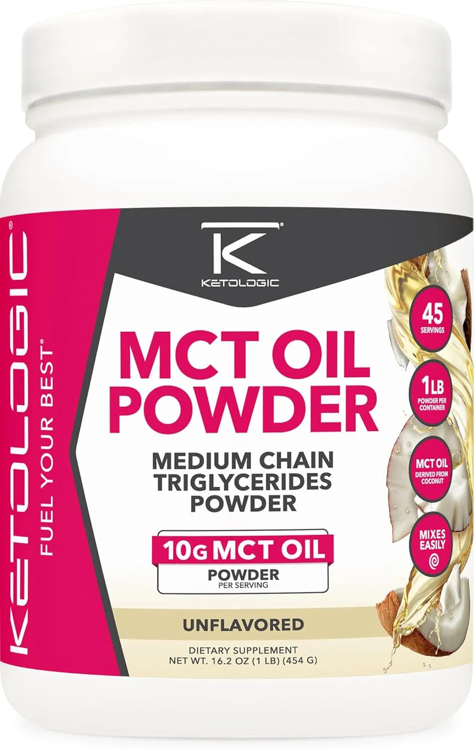 KETOLOGIC - Ketologic MCT Oil Powder Unflavored 454Gr. - The Red Vitamin MX - Suplementos Alimenticios - {{ shop.shopifyCountryName }}