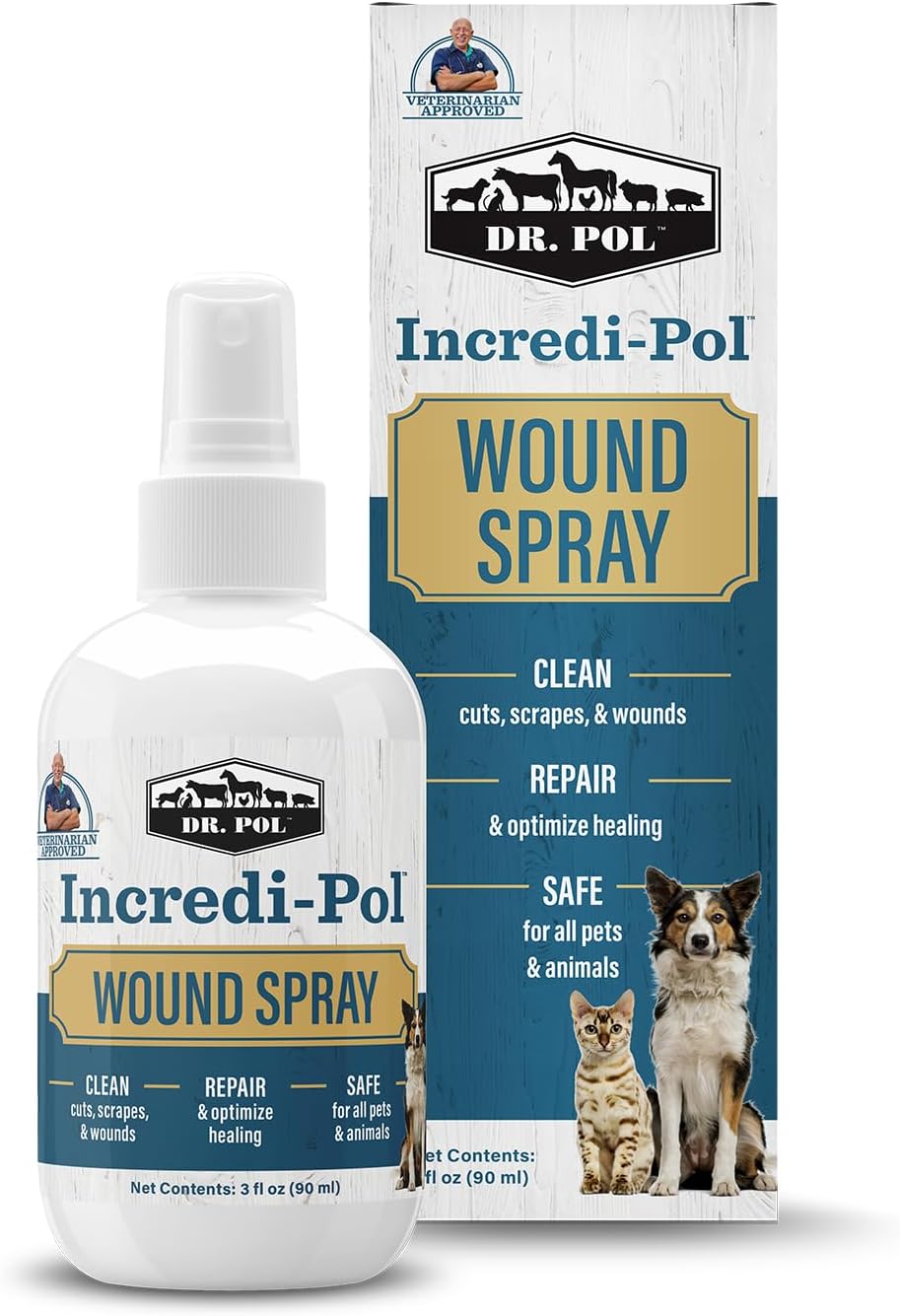 Dr. Pol Incredi-Pol Wound Spray for Dogs Cats Horses and All Animals 3 Fl.Oz.