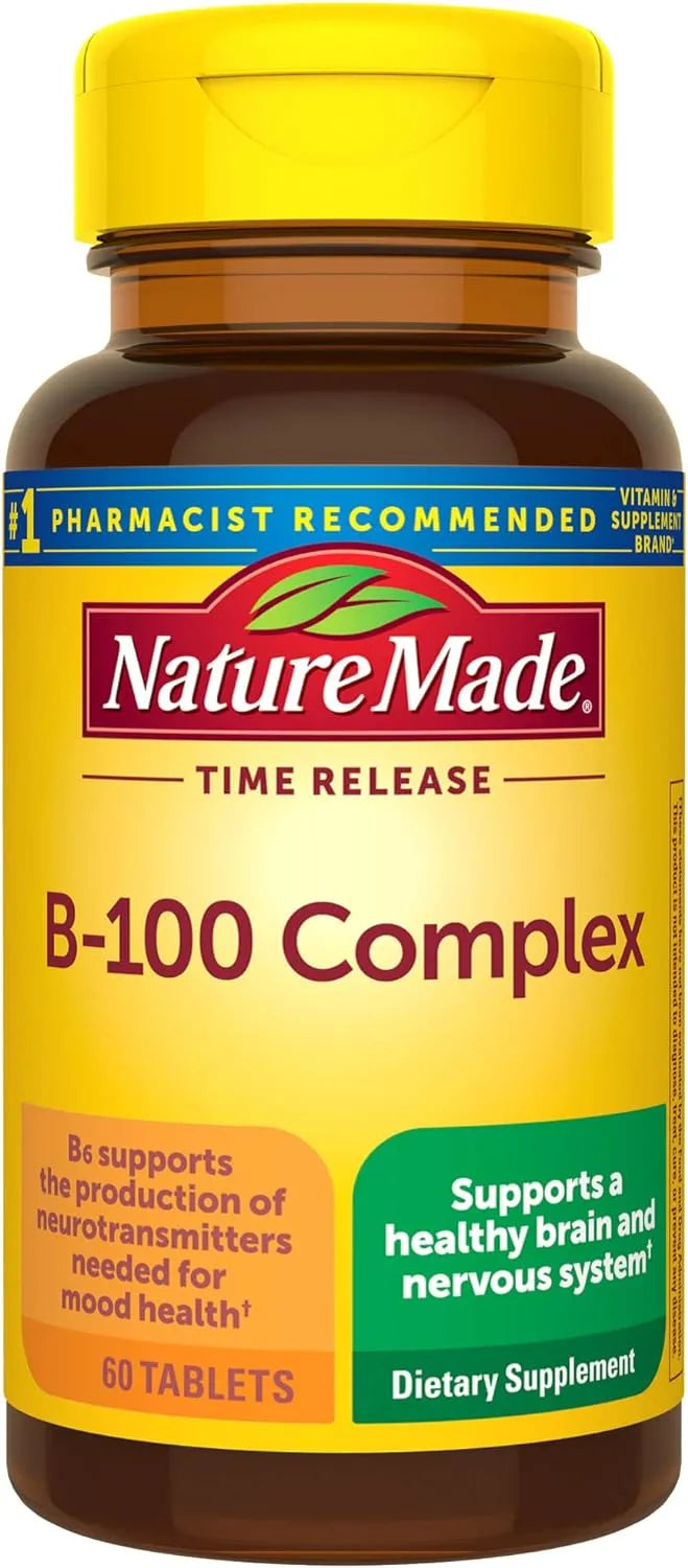 NATURE MADE - Nature Made Time Release Vitamin B-100 60 Tabletas - The Red Vitamin MX - Suplementos Alimenticios - {{ shop.shopifyCountryName }}
